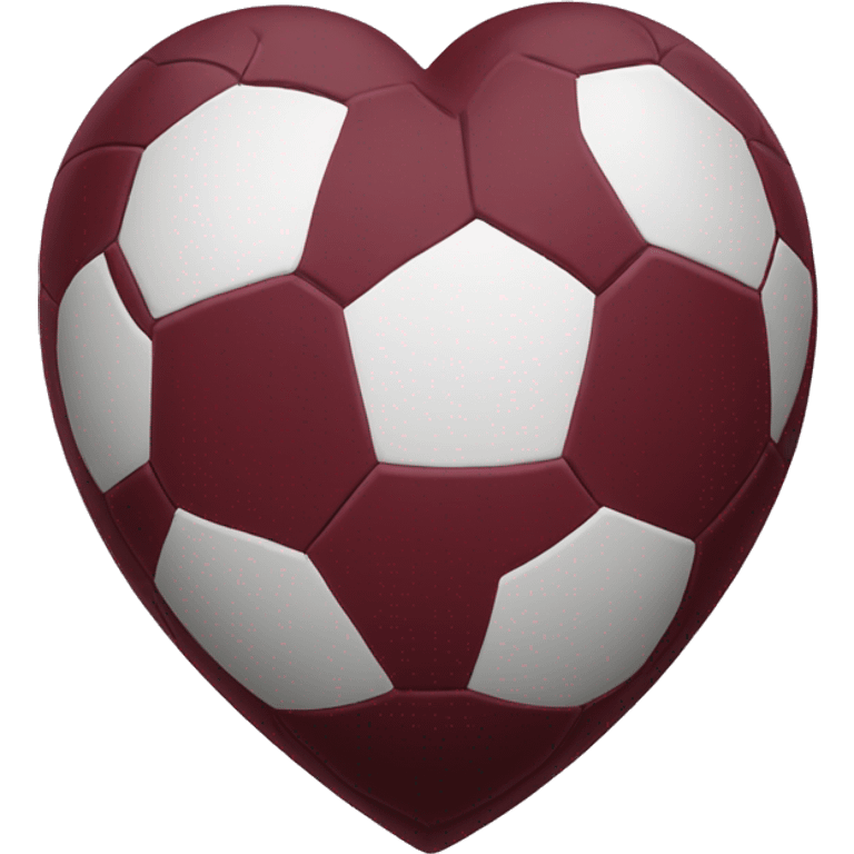 Maroon heart with a soccer ball inside it emoji