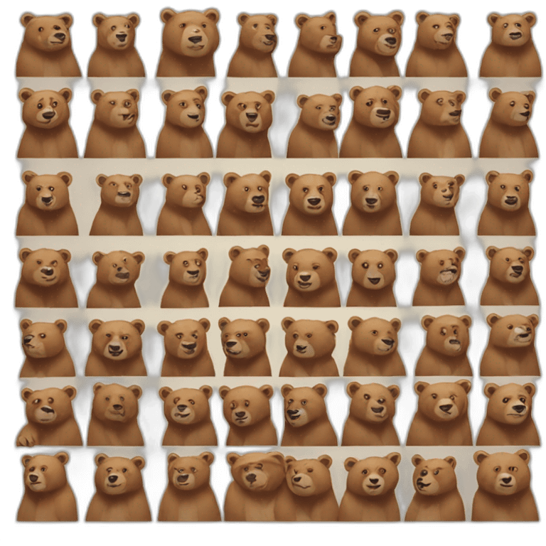 a lot of bears in queue emoji