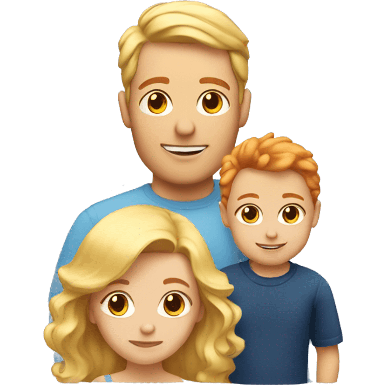 blonde father; red hair mother; blonde hair baby emoji