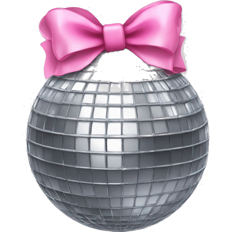 Disco ball with pink bow on top emoji