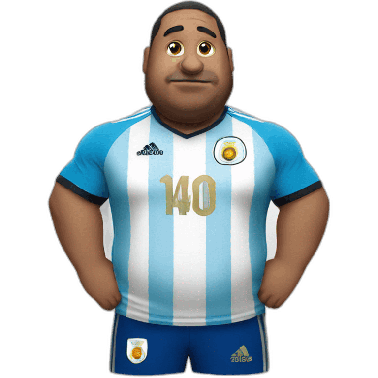 fat man with big nose am and Argentina soccer shirt emoji