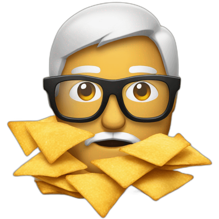 nacho chip with glasses and beard emoji