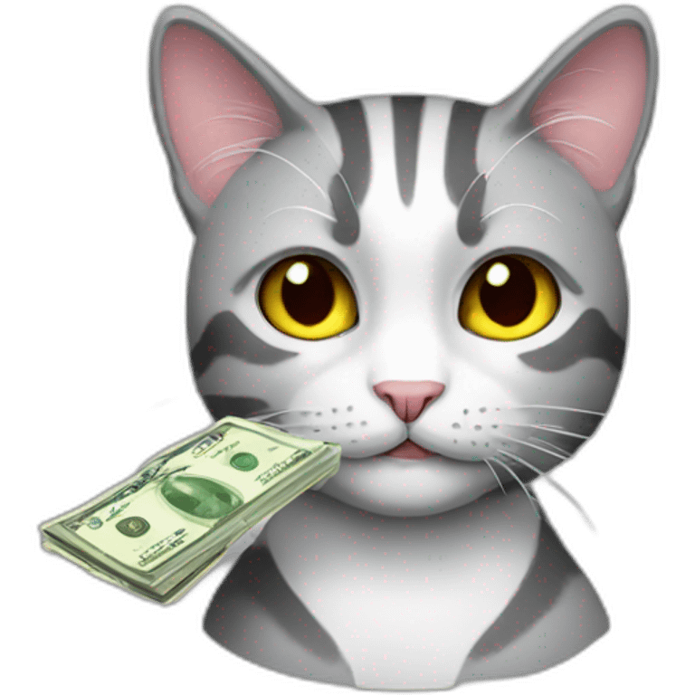 cool cat with money emoji