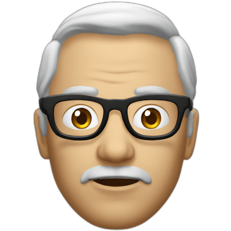 Un mec chauve à lunettes avec un Gun emoji