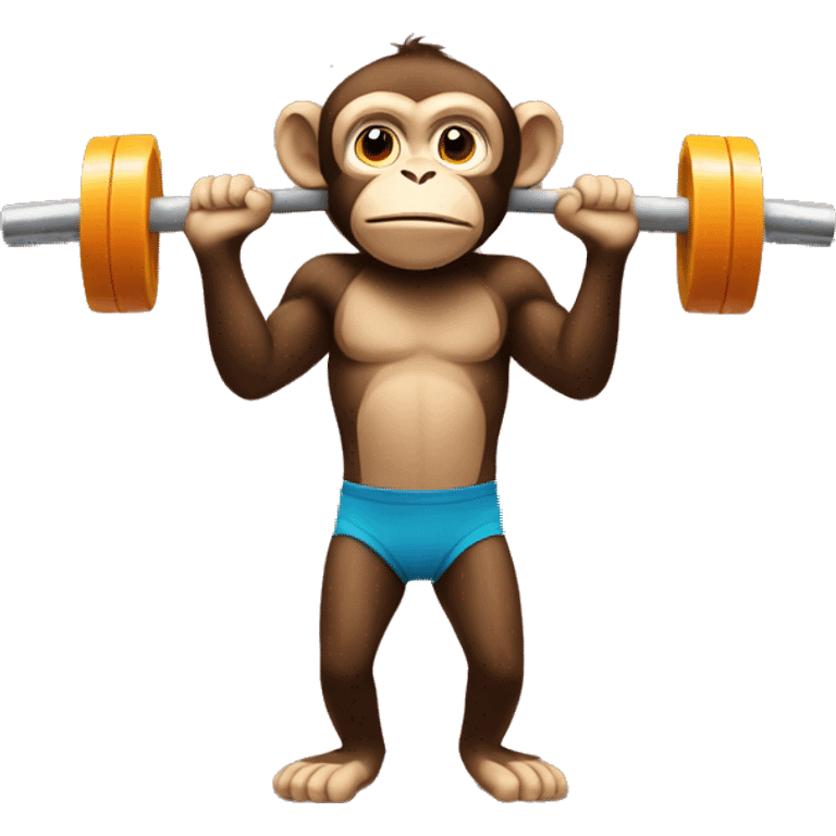 Monkey lifting weight emoji