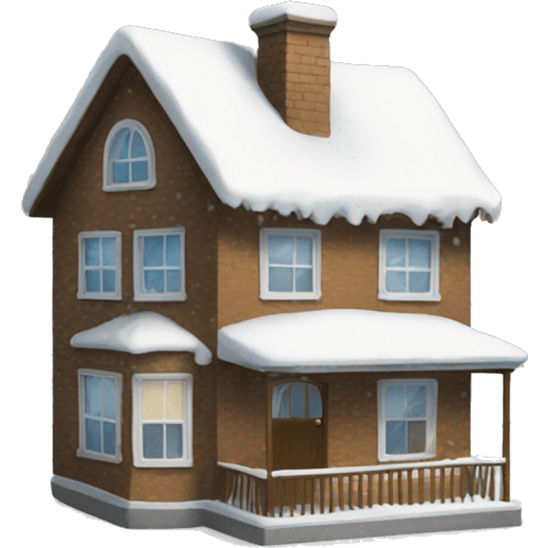 House with snow  emoji