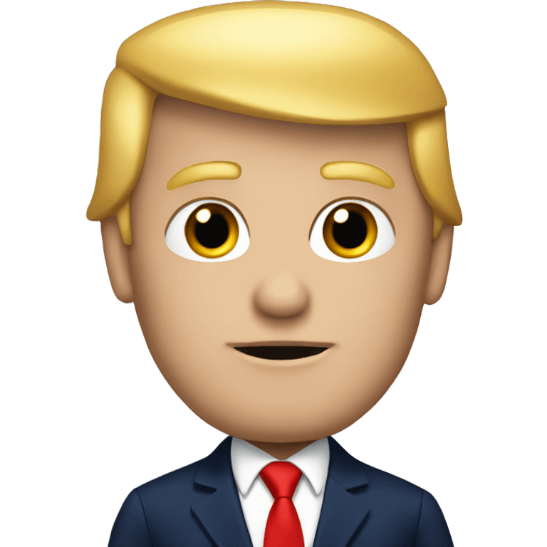 Donald Trump with navy suit and red tie  emoji