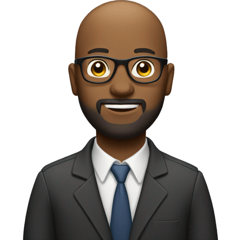 Bald- black man-with-glasses-with scruffy -beard emoji