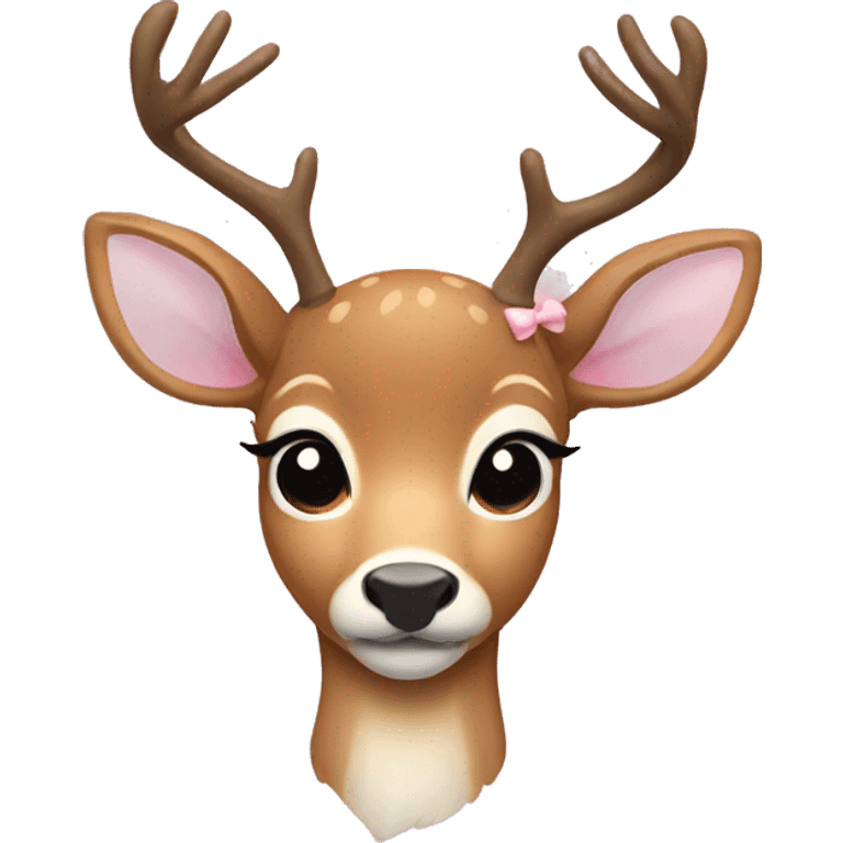 deer with light pink bow emoji