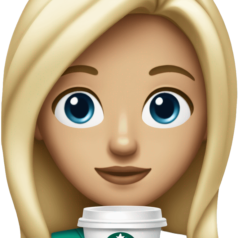 Starbucks cup drink with blonde girl blue eyes  emoji