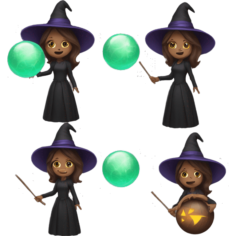 Witch with magic ball and brown hair emoji