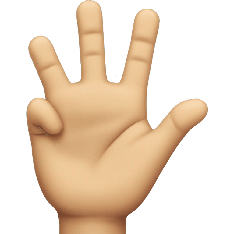 a hand with the thumb, index and middle finger opened emoji