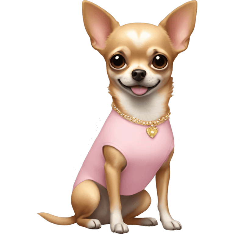 chihuahua in light pink dress  emoji