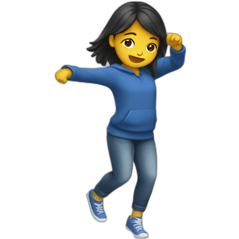 Une fille qui dab emoji