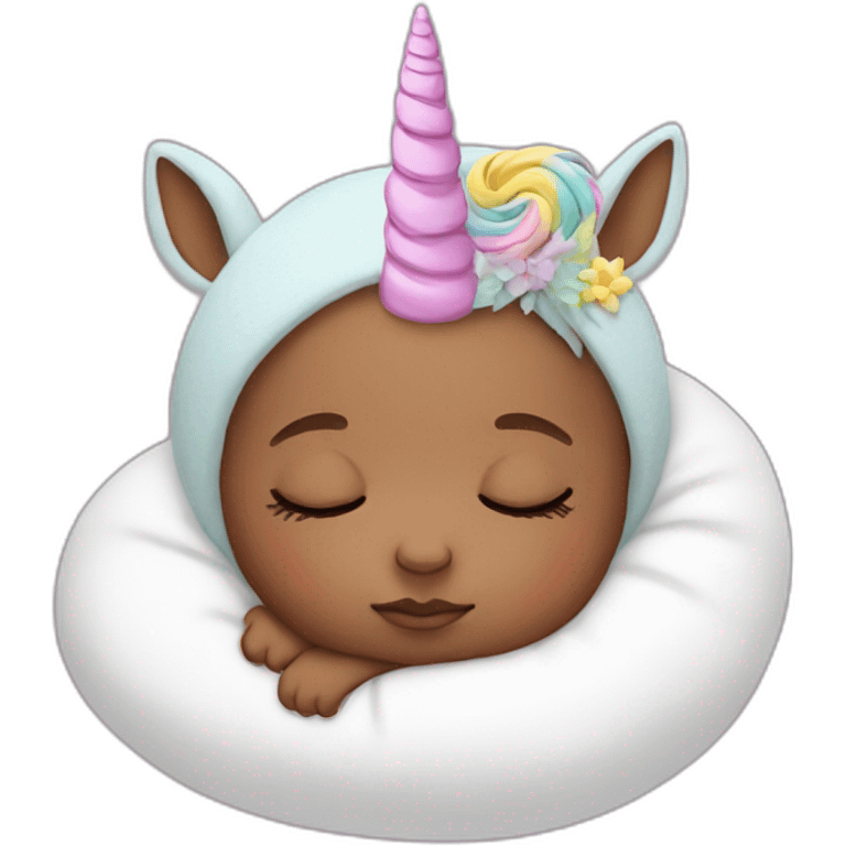 Sleeping Newborn with unicorn headband emoji