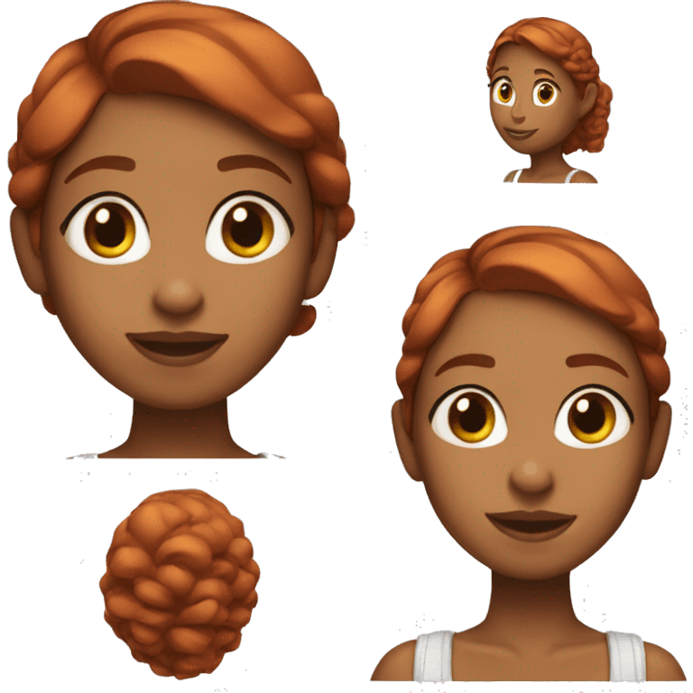 red head brownskin girl with airpods in emoji