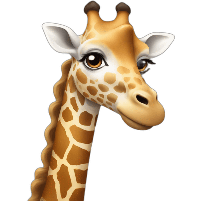 a giraffe but the head it’s of a white girl with not too long not too short curly brown hair emoji