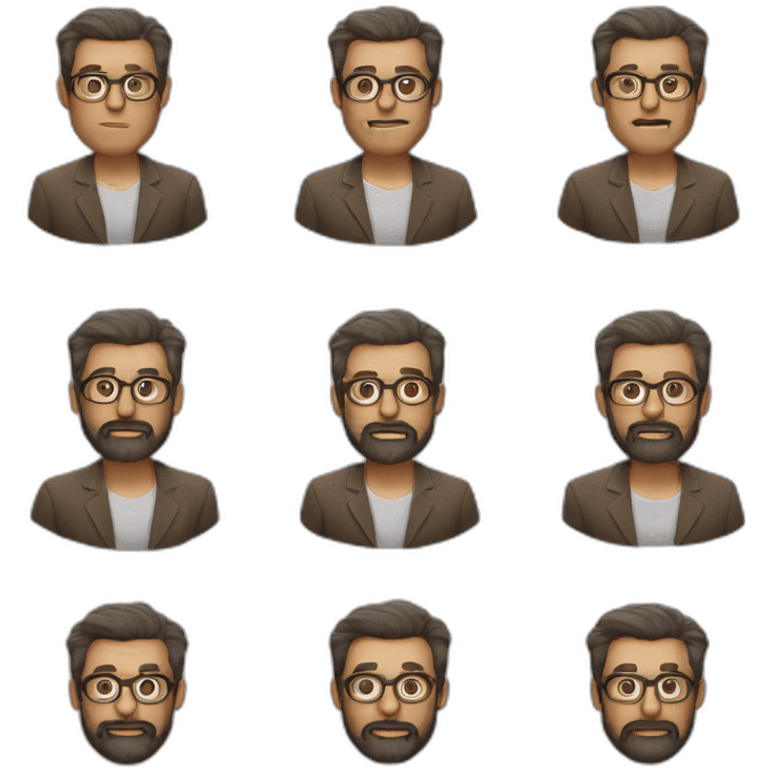 profesor con barba sin gafas emoji