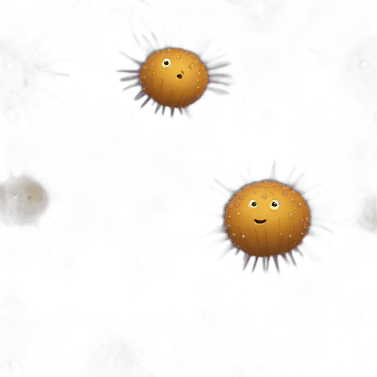 Happy sea urchin emoji