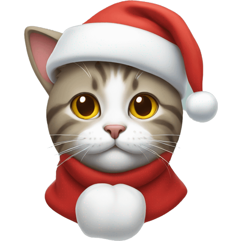 cat wearing santa hat emoji