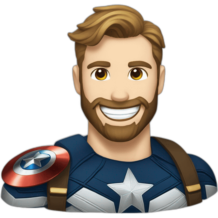 Bearded Captain america laught emoji