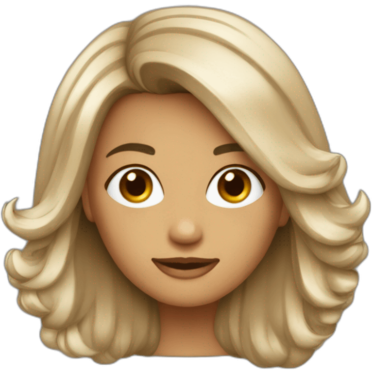 Mulher cabelo cacheado cor castanho Secretária executiva emoji