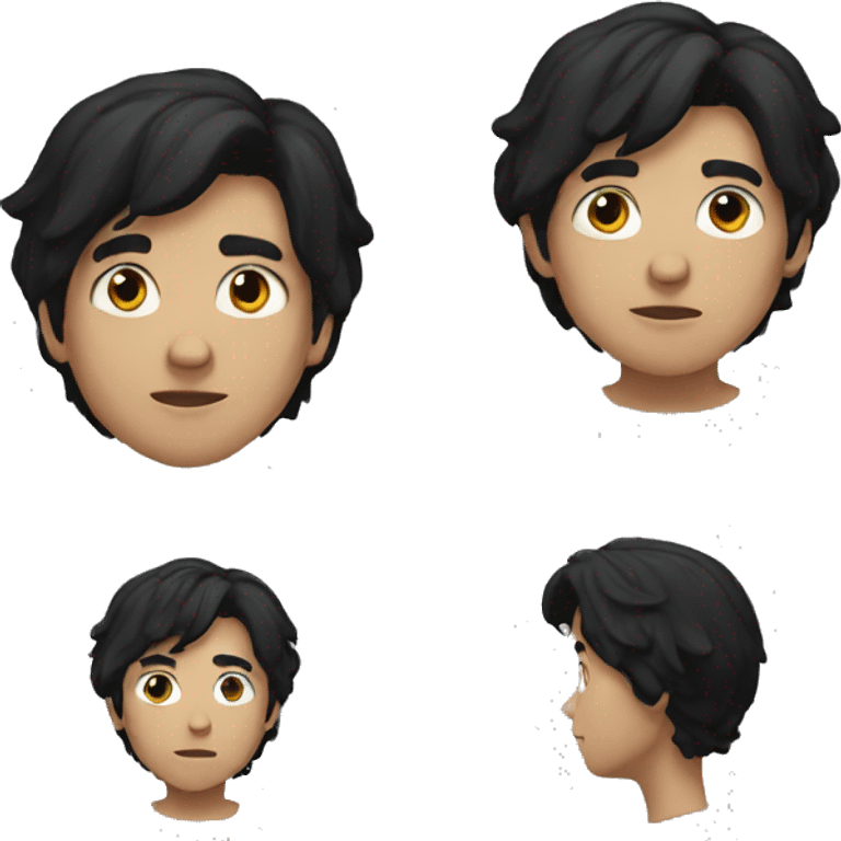 mysterious boy with black hair emoji