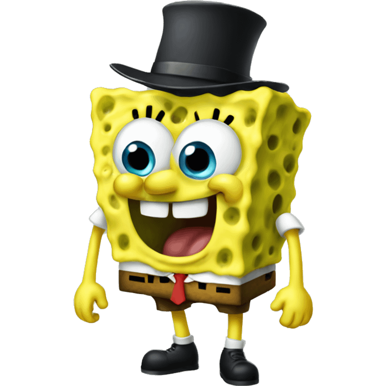 SpongeBob with a hat emoji