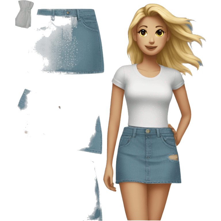 Mini denim skirt emoji