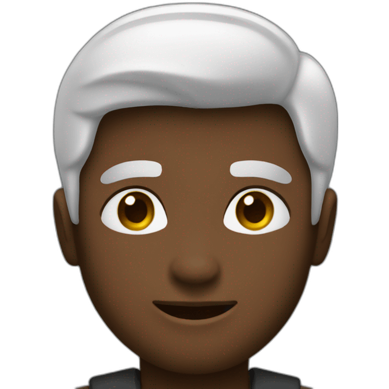 A person wearing a black musk emoji