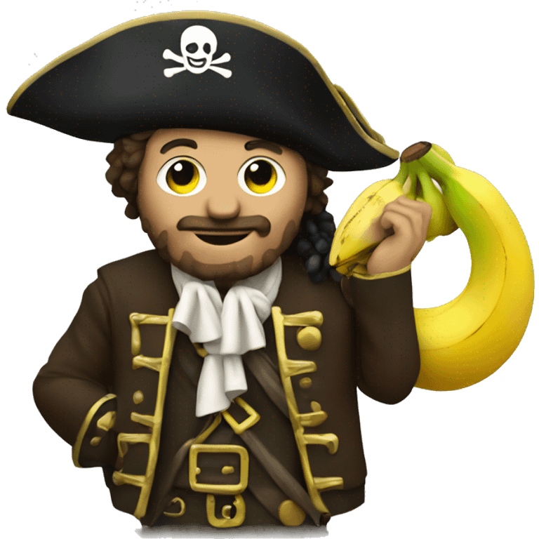 Pirate with a banana phone emoji