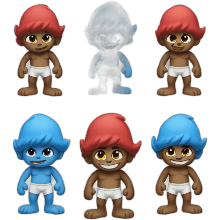 smurf with six pack emoji