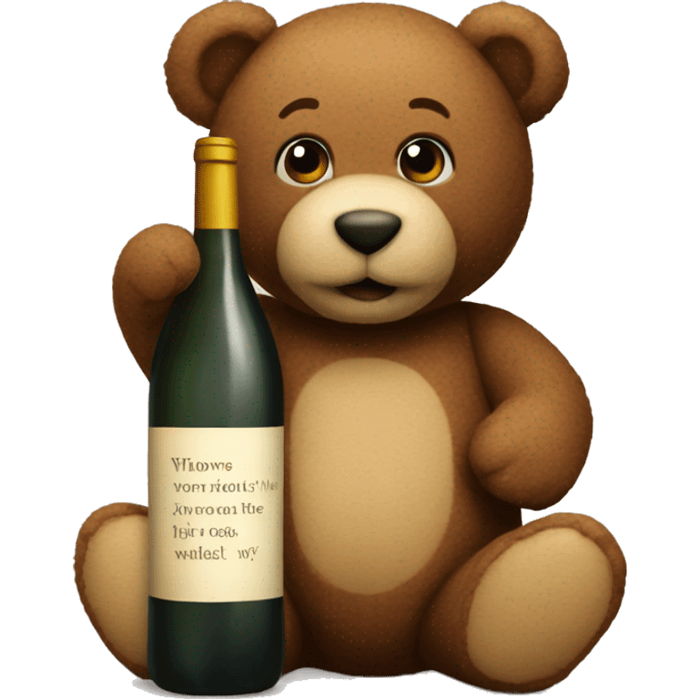 Teddy with a Wine Bottle emoji