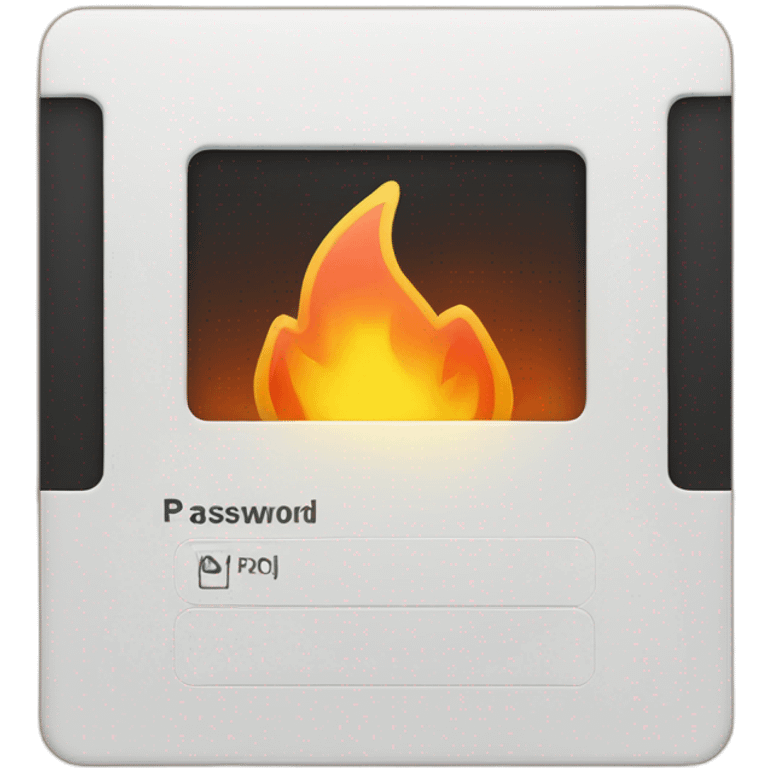 password input field that is on fire emoji