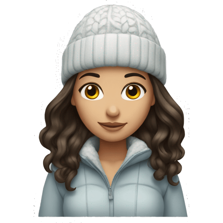 Brunette girl winter  emoji