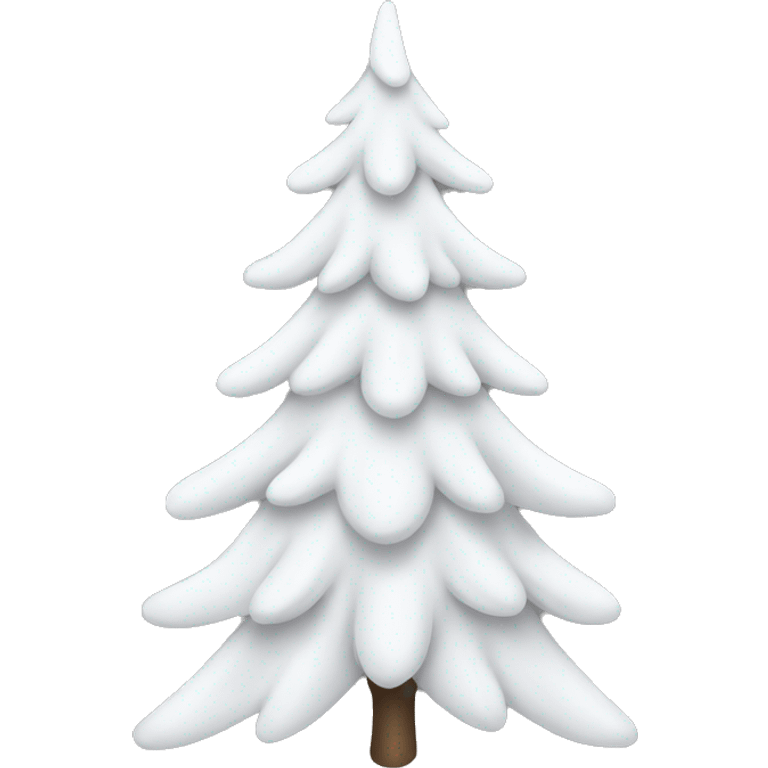  All white christmas tree isolated.  emoji