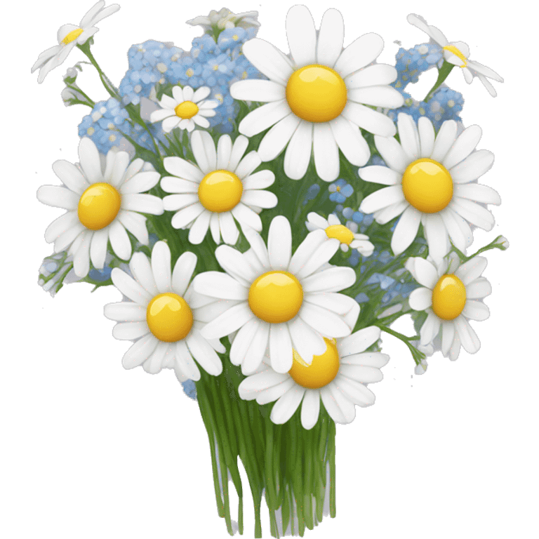 daisy and babies breath bouquet  emoji