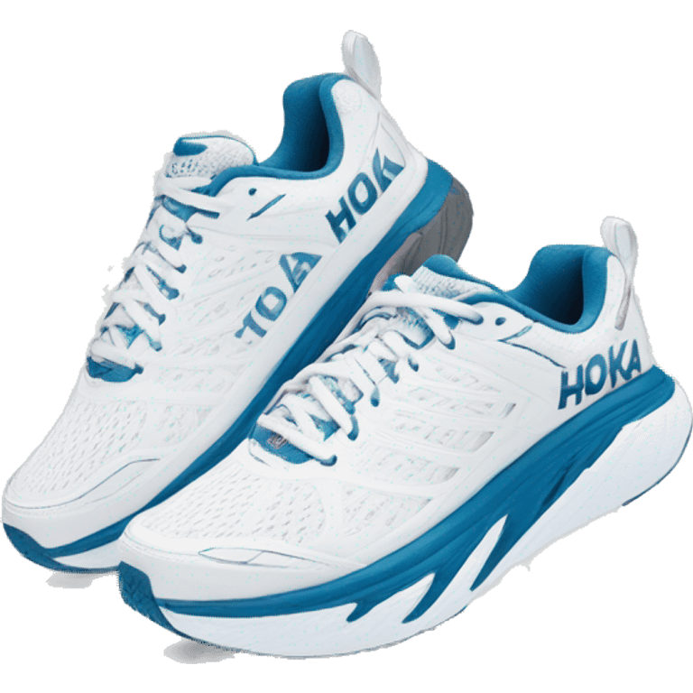 Hoka one one white pair of sneakers  emoji