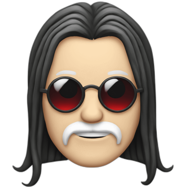 ozzy osbourne with long moustache and striped black and red tank top emoji