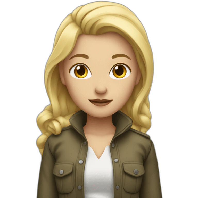 Blonde girl with jacket tied around her waist emoji