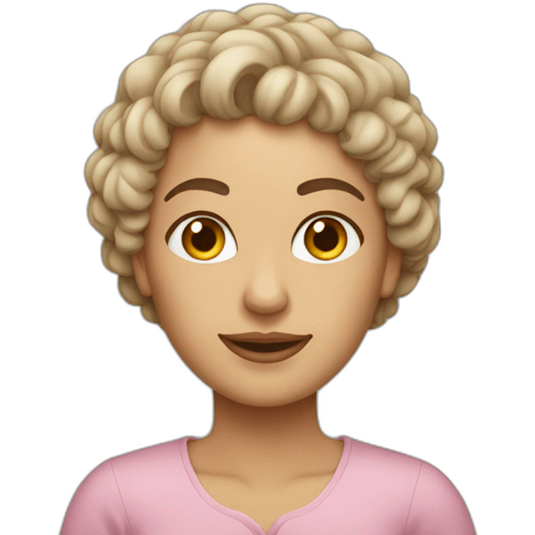 a wife with curly hair and a husband bald emoji