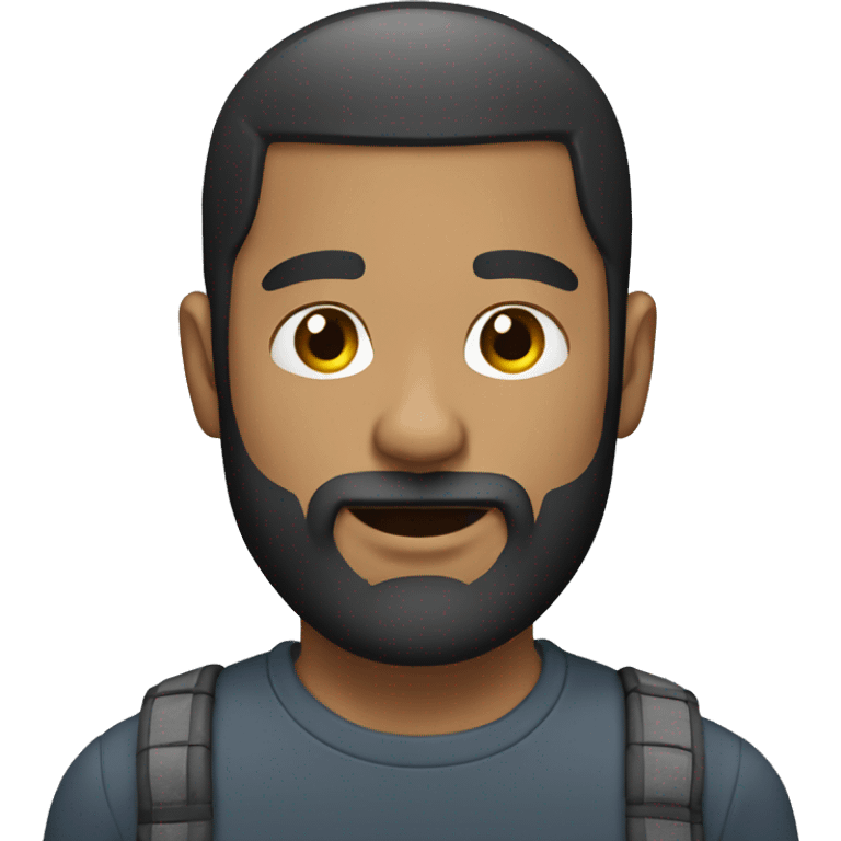 Mixed dude with beard and no hair emoji