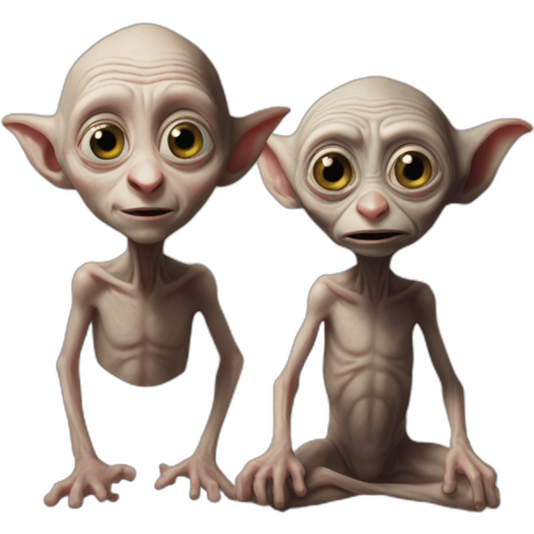 Dobby and gollum side to sifr emoji