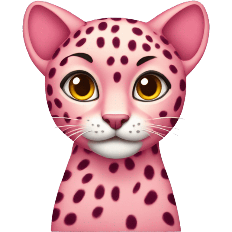 a pink cheetah cat emoji