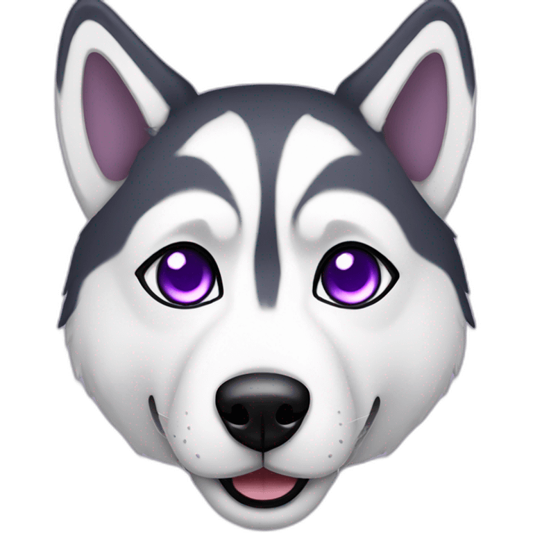 husky dog with purple eyes emoji