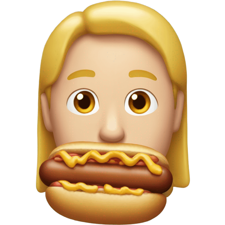 Man eating hotdog  emoji