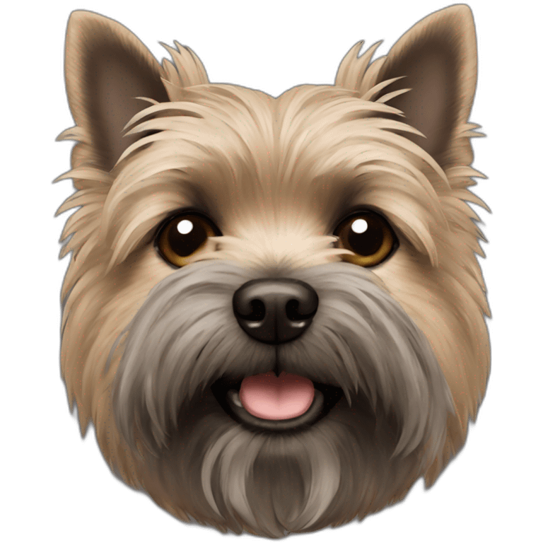 brownish gray cairn terrier face emoji