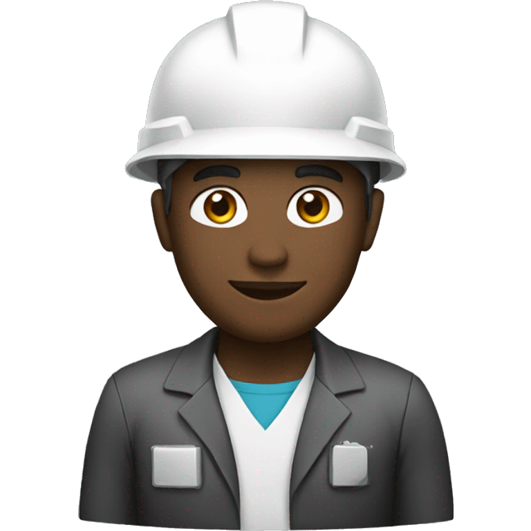 black engineer with white helmet emoji