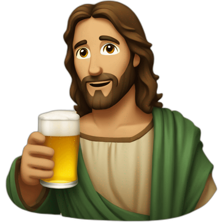 Jesus Christ drinking a beer emoji