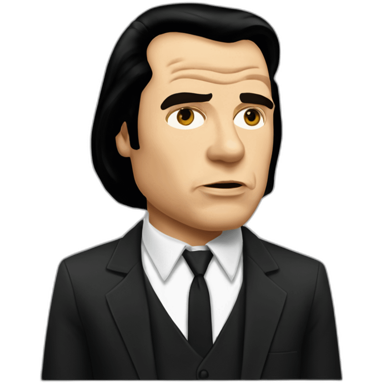 Confused John Travolta as Vincent Vega in Pulp Fiction emoji